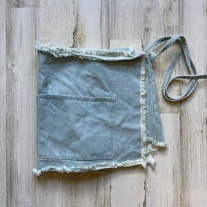 CLEARANCE! Sandy Liang US Size 4 Denim Skort Side Tie Light Wash Frayed Details